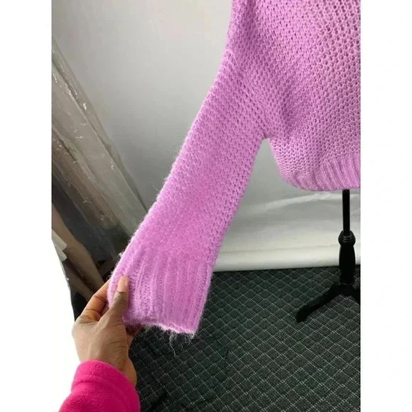 Chelsea 28 opened knit purple sweater - Picture 3 of 5